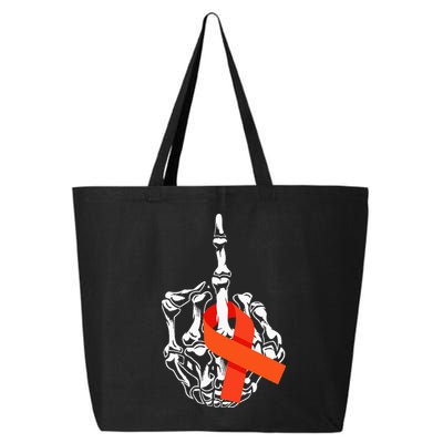 Fuck Leukemia Cancer Middle Finger Leukemia Cancer Awareness 25L Jumbo Tote