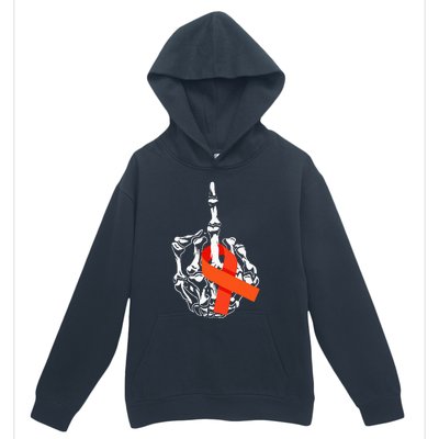 Fuck Leukemia Cancer Middle Finger Leukemia Cancer Awareness Urban Pullover Hoodie