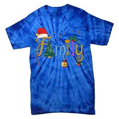 Family Letters Christmas Style Love My Family Christmas Gift Tie-Dye T-Shirt