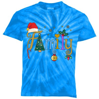 Family Letters Christmas Style Love My Family Christmas Gift Kids Tie-Dye T-Shirt