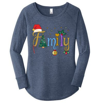 Family Letters Christmas Style Love My Family Christmas Gift Women's Perfect Tri Tunic Long Sleeve Shirt