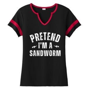 Funny Lazy Costume Last Minute Pretend IM A Sandworm Ladies Halftime Notch Neck Tee