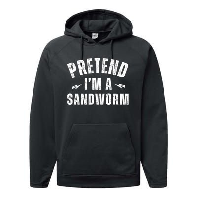 Funny Lazy Costume Last Minute Pretend IM A Sandworm Performance Fleece Hoodie