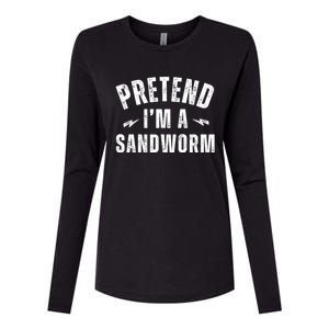 Funny Lazy Costume Last Minute Pretend IM A Sandworm Womens Cotton Relaxed Long Sleeve T-Shirt