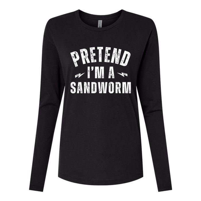 Funny Lazy Costume Last Minute Pretend IM A Sandworm Womens Cotton Relaxed Long Sleeve T-Shirt