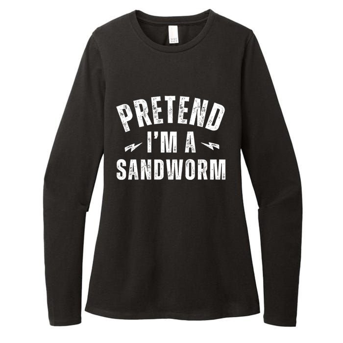 Funny Lazy Costume Last Minute Pretend IM A Sandworm Womens CVC Long Sleeve Shirt