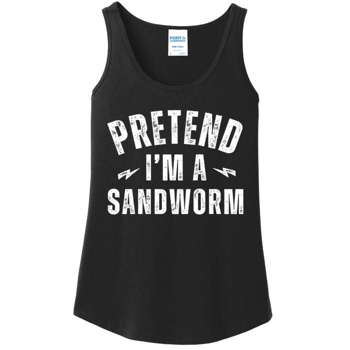 Funny Lazy Costume Last Minute Pretend IM A Sandworm Ladies Essential Tank