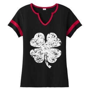 Four Leaf Clover Irish Pride St Patrick's Day Ladies Halftime Notch Neck Tee