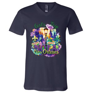 Funny Louisiana Culture We Stand Nola Strongnew Orleans V-Neck T-Shirt