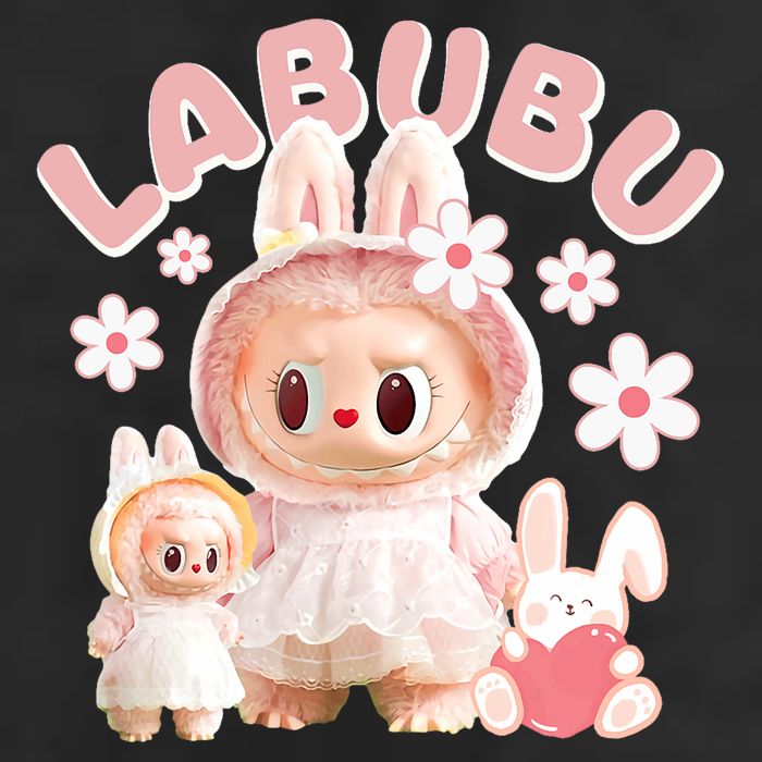 Funny Labubu Cute Labubu The Monsters Meme 7 Panel Mesh Trucker Snapback Hat