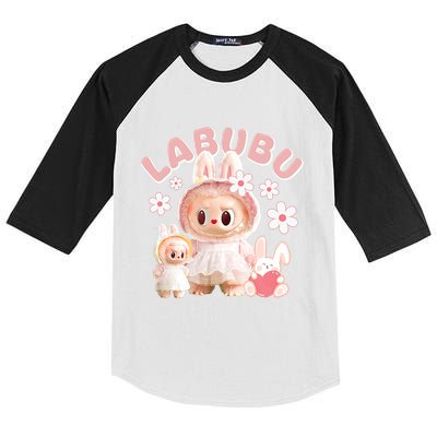 Funny Labubu Cute Labubu The Monsters Meme Kids Colorblock Raglan Jersey