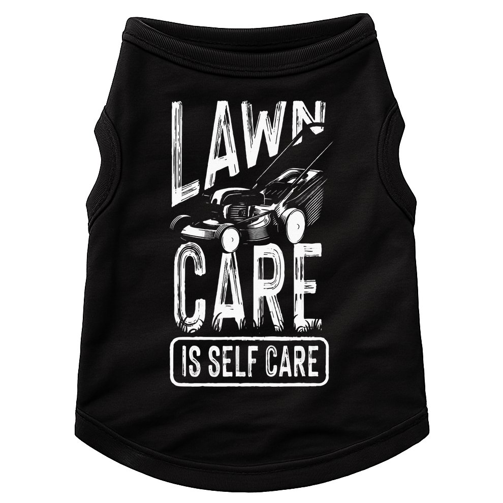 Funny Lawn Care Self Care Dad Lawn Mowing Joke Doggie Tank