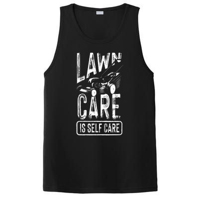 Funny Lawn Care Self Care Dad Lawn Mowing Joke PosiCharge Competitor Tank