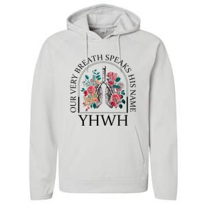 Floral Lung Christian Our Very Breath Speaks His Name Yhwh Performance Fleece Hoodie