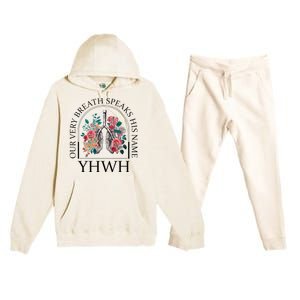 Floral Lung Christian Our Very Breath Speaks His Name Yhwh Premium Hooded Sweatsuit Set