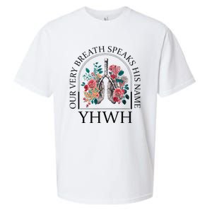 Floral Lung Christian Our Very Breath Speaks His Name Yhwh Sueded Cloud Jersey T-Shirt