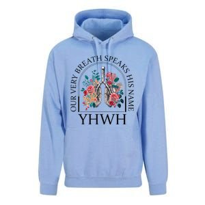 Floral Lung Christian Our Very Breath Speaks His Name Yhwh Unisex Surf Hoodie