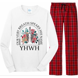 Floral Lung Christian Our Very Breath Speaks His Name Yhwh Long Sleeve Pajama Set