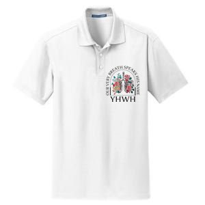 Floral Lung Christian Our Very Breath Speaks His Name Yhwh Dry Zone Grid Polo