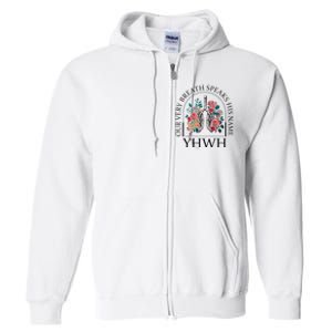 Floral Lung Christian Our Very Breath Speaks His Name Yhwh Full Zip Hoodie