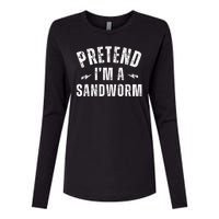 Funny Lazy Costume Last Minute Pretend IM A Sandworm Womens Cotton Relaxed Long Sleeve T-Shirt