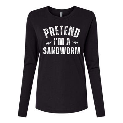 Funny Lazy Costume Last Minute Pretend IM A Sandworm Womens Cotton Relaxed Long Sleeve T-Shirt