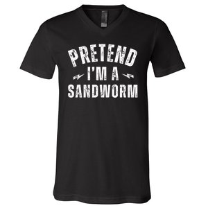 Funny Lazy Costume Last Minute Pretend IM A Sandworm V-Neck T-Shirt