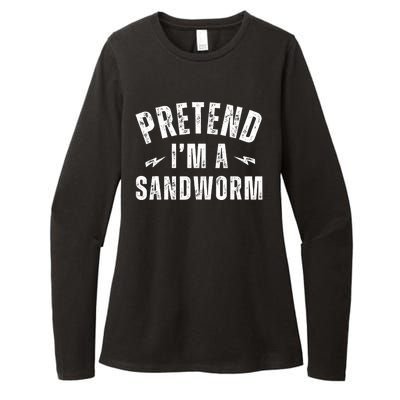 Funny Lazy Costume Last Minute Pretend IM A Sandworm Womens CVC Long Sleeve Shirt