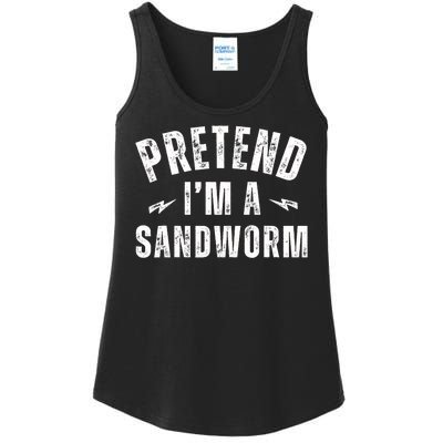 Funny Lazy Costume Last Minute Pretend IM A Sandworm Ladies Essential Tank