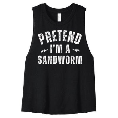 Funny Lazy Costume Last Minute Pretend IM A Sandworm Women's Racerback Cropped Tank