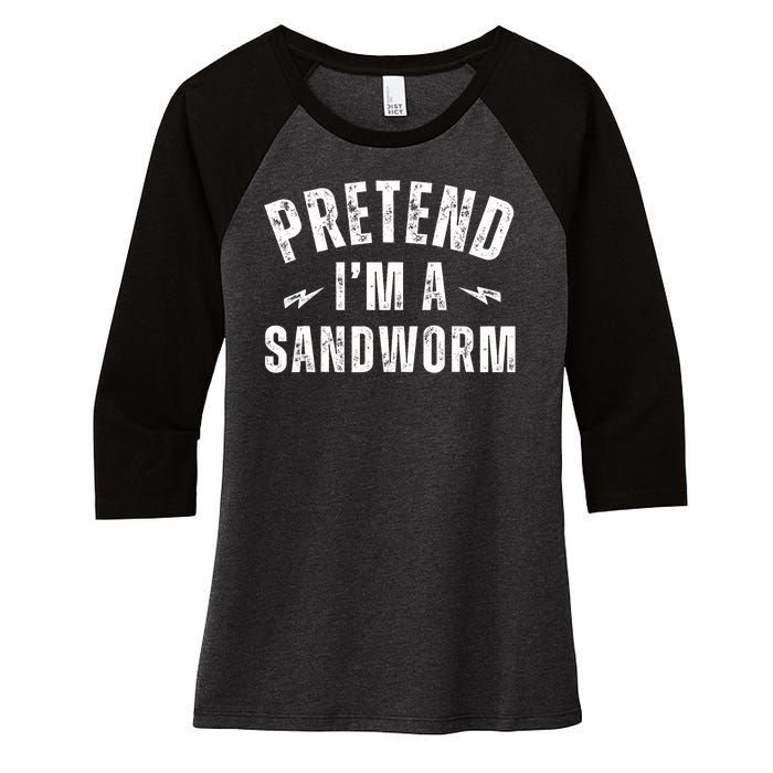 Funny Lazy Costume Last Minute Pretend IM A Sandworm Women's Tri-Blend 3/4-Sleeve Raglan Shirt