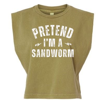 Funny Lazy Costume Last Minute Pretend IM A Sandworm Garment-Dyed Women's Muscle Tee