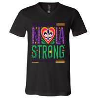 Funny Louisiana Culture T Vintag We Stand Nola Strong Appare V-Neck T-Shirt