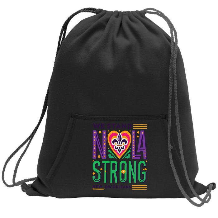 Funny Louisiana Culture T Vintag We Stand Nola Strong Appare Sweatshirt Cinch Pack Bag