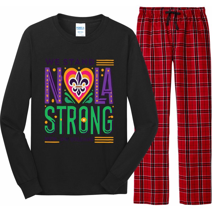 Funny Louisiana Culture T Vintag We Stand Nola Strong Appare Long Sleeve Pajama Set