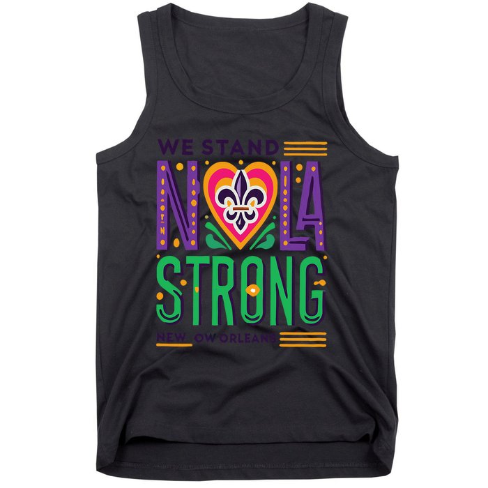 Funny Louisiana Culture T Vintag We Stand Nola Strong Appare Tank Top