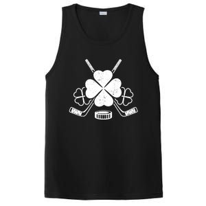 Four Leaf Clover Ice Hockey Player St Patricks Day Irish Meaningful Gift PosiCharge Competitor Tank