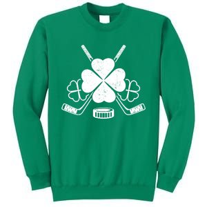 Four Leaf Clover Ice Hockey Player St Patricks Day Irish Meaningful Gift Sweatshirt