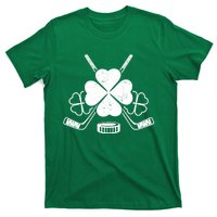 Four Leaf Clover Ice Hockey Player St Patricks Day Irish Meaningful Gift T-Shirt