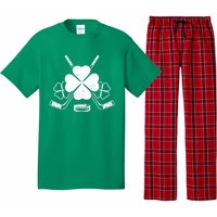 Four Leaf Clover Ice Hockey Player St Patricks Day Irish Meaningful Gift Pajama Set