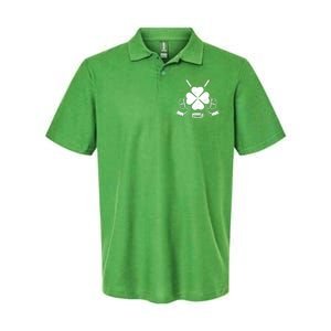 Four Leaf Clover Ice Hockey Player St Patricks Day Irish Meaningful Gift Softstyle Adult Sport Polo