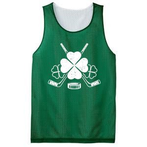 Four Leaf Clover Ice Hockey Player St Patricks Day Irish Meaningful Gift Mesh Reversible Basketball Jersey Tank