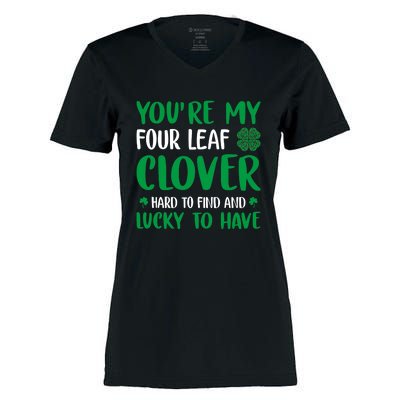 Four Leaf Clover Ireland Irish Proud St.Patrick's Day Women's Momentum V-Neck T-Shirt