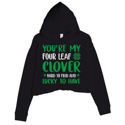 Four Leaf Clover Ireland Irish Proud St.Patrick's Day Crop Fleece Hoodie