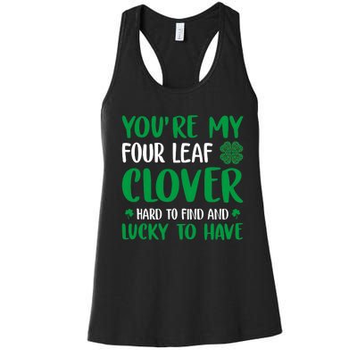 Four Leaf Clover Ireland Irish Proud St.Patrick's Day Women's Racerback Tank