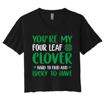 Four Leaf Clover Ireland Irish Proud St.Patrick's Day Women's Crop Top Tee