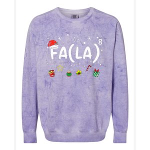 FA (LA)8 Christmas Santa Fa La Math Teacher  Colorblast Crewneck Sweatshirt