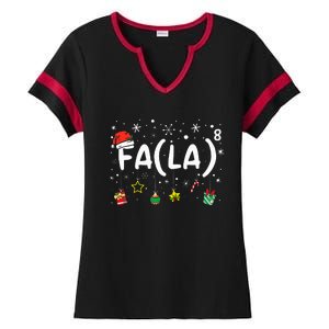 FA (LA)8 Christmas Santa Fa La Math Teacher  Ladies Halftime Notch Neck Tee