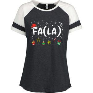 FA (LA)8 Christmas Santa Fa La Math Teacher  Enza Ladies Jersey Colorblock Tee