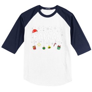 FA (LA)8 Christmas Santa Fa La Math Teacher  Baseball Sleeve Shirt